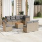 vidaXL Set de sofás de jardín 9 pzas con cojines ratán sintético beige vidaXL Set de sofás de jardín 9 pzas con cojines ratán sintético beige