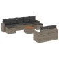 vidaXL Set de sofás de jardín 10 pzas con cojines ratán sintético gris vidaXL Set de sofás de jardín 10 pzas con cojines ratán sintético gris