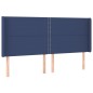 vidaXL Cama box spring colchón y luces LED tela azul 200x200 cm