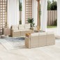 vidaXL Set sofás de jardín 7 piezas y cojines ratán sintético beige vidaXL Set sofás de jardín 7 piezas y cojines ratán sintético beige