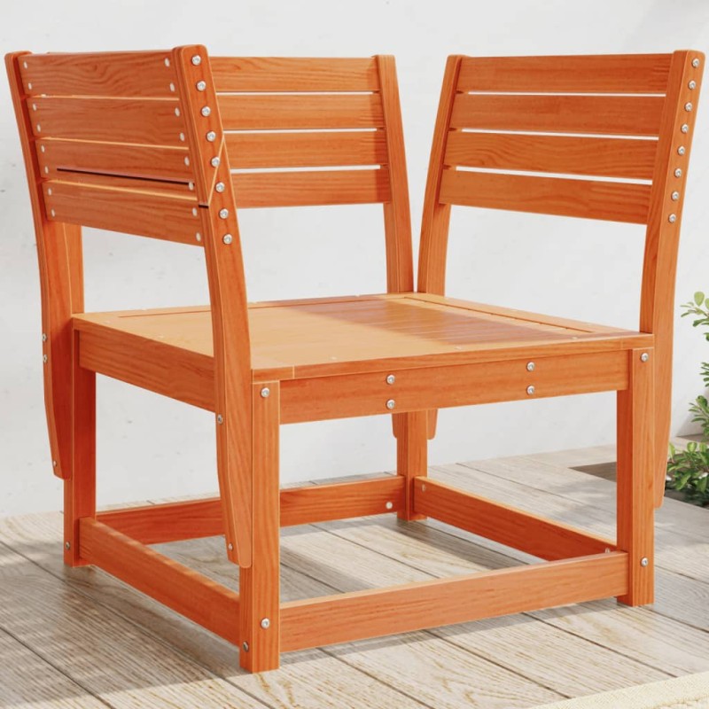 vidaXL Silla de jardín madera madera maciza de pino marrón cera vidaXL Silla de jardín madera madera maciza de pino marrón cera