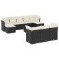 vidaXL Set de sofás de jardín 11 pzas y cojines ratán sintético negro vidaXL Set de sofás de jardín 11 pzas y cojines ratán sintético negro