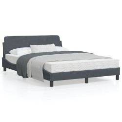 vidaXL Estructura cama con cabecero terciopelo gris oscuro 140x190 cm