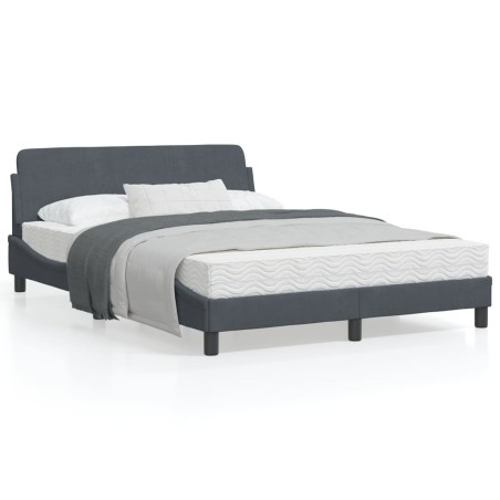 vidaXL Estructura cama con cabecero terciopelo gris oscuro 140x190 cm