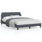 vidaXL Estructura cama con cabecero terciopelo gris oscuro 140x190 cm