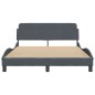 vidaXL Estructura cama con cabecero terciopelo gris oscuro 140x190 cm