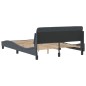 vidaXL Estructura cama con cabecero terciopelo gris oscuro 140x190 cm