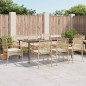 vidaXL Set comedor de jardín 9 pzas con cojines ratán sintético beige vidaXL Set comedor de jardín 9 pzas con cojines ratán sintético beige