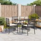 vidaXL Set de muebles jardín 5 pzas con cojines ratán sintético negro vidaXL Set de muebles jardín 5 pzas con cojines ratán sintético negro