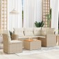 vidaXL Juego de sofás jardín con cojines 6 pzas ratán sintético beige vidaXL Juego de sofás jardín con cojines 6 pzas ratán sintético beige