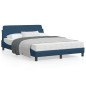 vidaXL Estructura de cama con cabecero de tela azul 140x190 cm vidaXL Estructura de cama con cabecero de tela azul 140x190 cm