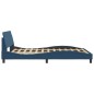 vidaXL Estructura de cama con cabecero de tela azul 140x190 cm vidaXL Estructura de cama con cabecero de tela azul 140x190 cm