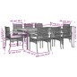 vidaXL Set comedor de jardín 9 pzas con cojines ratán sintético beige vidaXL Set comedor de jardín 9 pzas con cojines ratán sintético beige