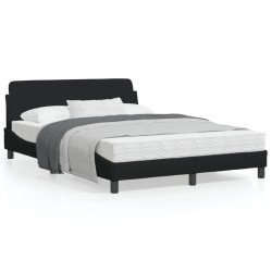 vidaXL Estructura de cama con cabecero de tela negro 140x190 cm