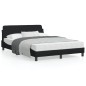 vidaXL Estructura de cama con cabecero de tela negro 140x190 cm vidaXL Estructura de cama con cabecero de tela negro 140x190 cm