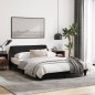 vidaXL Estructura de cama con cabecero de tela negro 140x190 cm vidaXL Estructura de cama con cabecero de tela negro 140x190 cm
