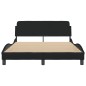 vidaXL Estructura de cama con cabecero de tela negro 140x190 cm vidaXL Estructura de cama con cabecero de tela negro 140x190 cm