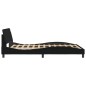 vidaXL Estructura de cama con cabecero de tela negro 140x190 cm vidaXL Estructura de cama con cabecero de tela negro 140x190 cm