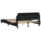 vidaXL Estructura de cama con cabecero de tela negro 140x190 cm vidaXL Estructura de cama con cabecero de tela negro 140x190 cm