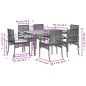 vidaXL Set comedor de jardín 7 pzas con cojines ratán sintético beige