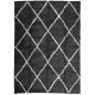 vidaXL Alfombra de pelo largo moderna negro y crema 200x280 cm