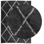 vidaXL Alfombra de pelo largo moderna negro y crema 200x280 cm