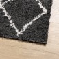 vidaXL Alfombra de pelo largo moderna negro y crema 200x280 cm