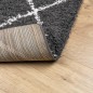 vidaXL Alfombra de pelo largo moderna negro y crema 200x280 cm