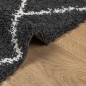 vidaXL Alfombra de pelo largo moderna negro y crema 200x280 cm