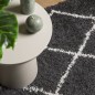 vidaXL Alfombra de pelo largo moderna negro y crema 200x280 cm