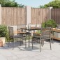 vidaXL Set comedor de jardín 5 piezas con cojines ratán sintético gris vidaXL Set comedor de jardín 5 piezas con cojines ratán sintético gris