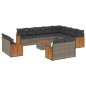 vidaXL Set sofás de jardín con cojines 13 piezas ratán sintético gris vidaXL Set sofás de jardín con cojines 13 piezas ratán sintético gris