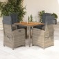 vidaXL Set comedor de jardín 5 piezas con cojines ratán sintético gris vidaXL Set comedor de jardín 5 piezas con cojines ratán sintético gris