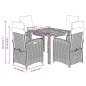 vidaXL Set comedor de jardín 5 piezas con cojines ratán sintético gris vidaXL Set comedor de jardín 5 piezas con cojines ratán sintético gris