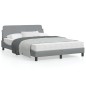 vidaXL Estructura de cama con cabecero de tela gris claro 140x190 cm