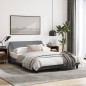 vidaXL Estructura de cama con cabecero de tela gris claro 140x190 cm