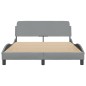 vidaXL Estructura de cama con cabecero de tela gris claro 140x190 cm