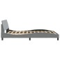 vidaXL Estructura de cama con cabecero de tela gris claro 140x190 cm