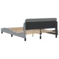 vidaXL Estructura de cama con cabecero de tela gris claro 140x190 cm