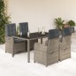 vidaXL Set comedor de jardín 5 piezas con cojines ratán sintético gris vidaXL Set comedor de jardín 5 piezas con cojines ratán sintético gris