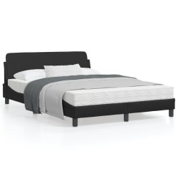 vidaXL Estructura de cama con cabecero cuero sintético negro 140x190cm