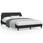 vidaXL Estructura de cama con cabecero cuero sintético negro 140x190cm