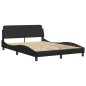 vidaXL Estructura de cama con cabecero cuero sintético negro 140x190cm