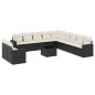 vidaXL Set de sofás de jardín 12 piezas cojines ratán sintético negro vidaXL Set de sofás de jardín 12 piezas cojines ratán sintético negro