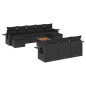vidaXL Set de sofás de jardín 11 pzas y cojines ratán sintético negro vidaXL Set de sofás de jardín 11 pzas y cojines ratán sintético negro