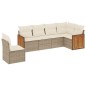 vidaXL Juego de sofás jardín con cojines 6 pzas ratán sintético beige vidaXL Juego de sofás jardín con cojines 6 pzas ratán sintético beige