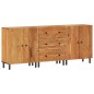vidaXL Armarios auxiliares 3 uds madera maciza de acacia 60x33x75 cm vidaXL Armarios auxiliares 3 uds madera maciza de acacia 60x33x75 cm