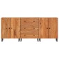 vidaXL Armarios auxiliares 3 uds madera maciza de acacia 60x33x75 cm vidaXL Armarios auxiliares 3 uds madera maciza de acacia 60x33x75 cm