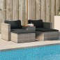 vidaXL Set sofás jardín y cojines 5 pzas ratán sintético acacia gris vidaXL Set sofás jardín y cojines 5 pzas ratán sintético acacia gris