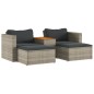 vidaXL Set sofás jardín y cojines 5 pzas ratán sintético acacia gris vidaXL Set sofás jardín y cojines 5 pzas ratán sintético acacia gris